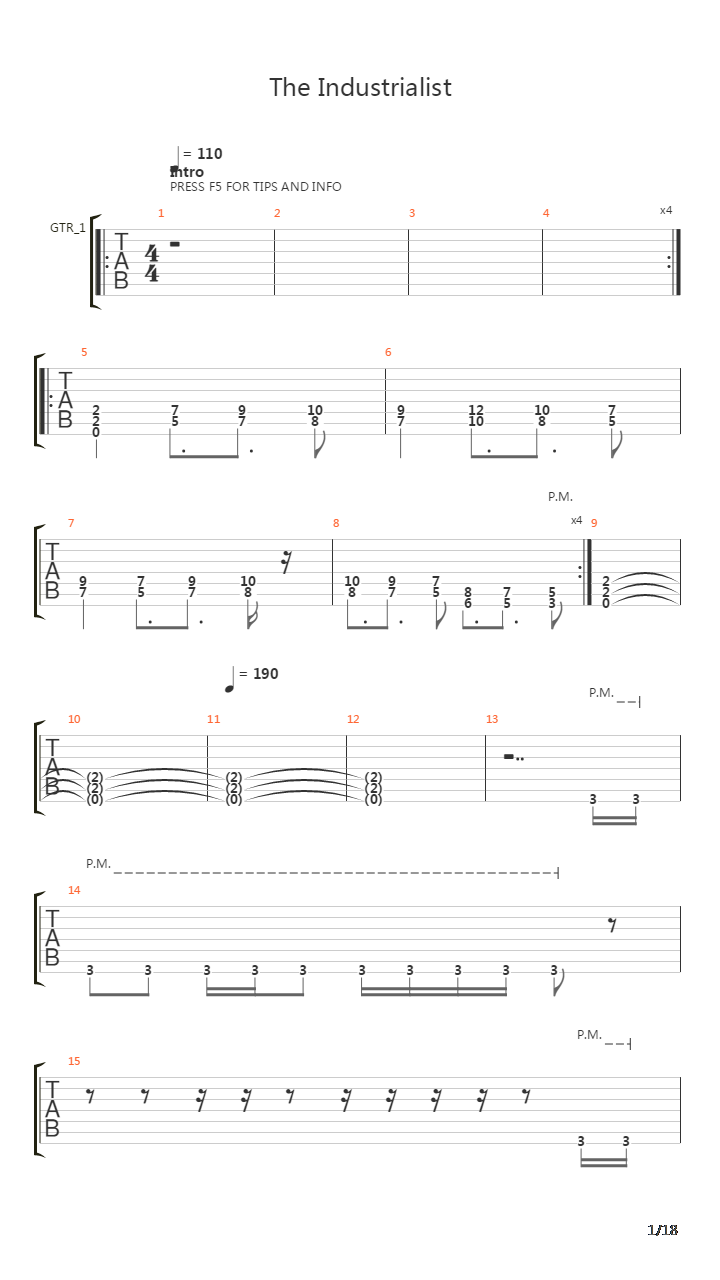 The Industrialist吉他谱