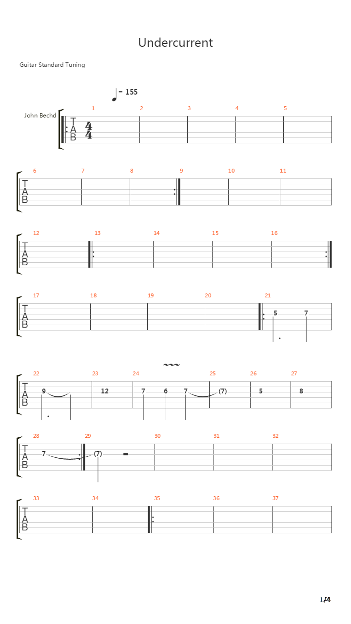 Undercurrent吉他谱