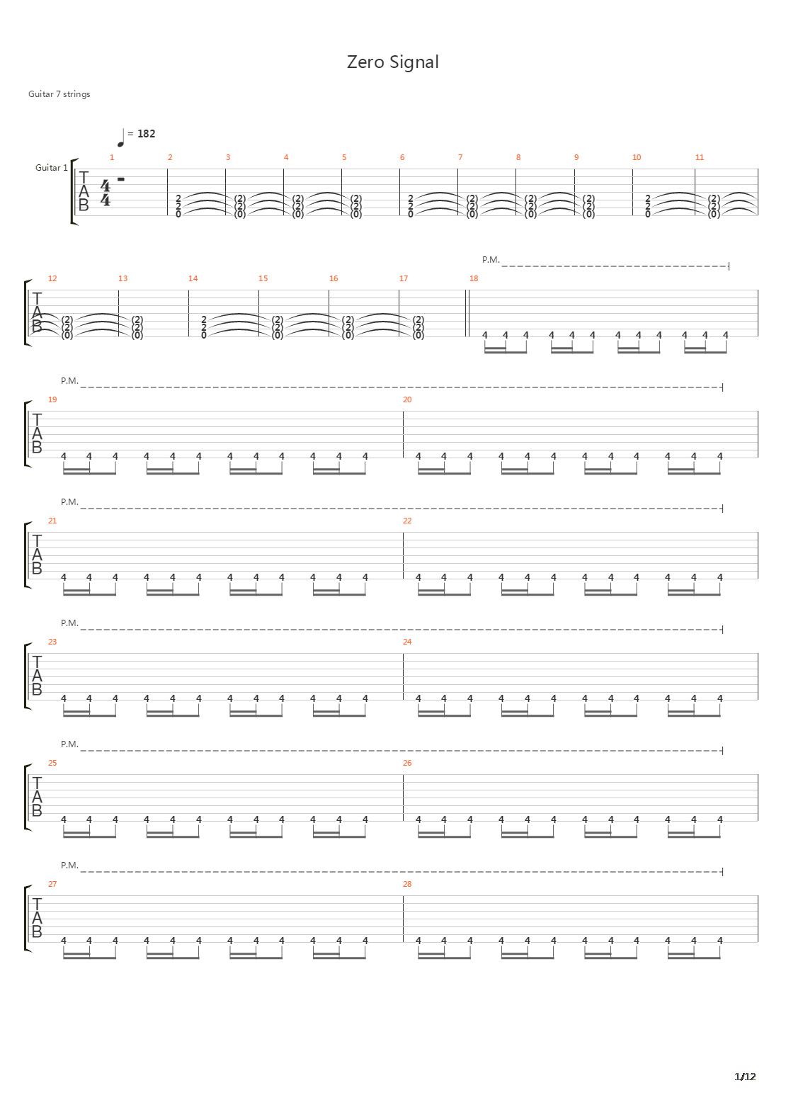 Zero Signal吉他谱