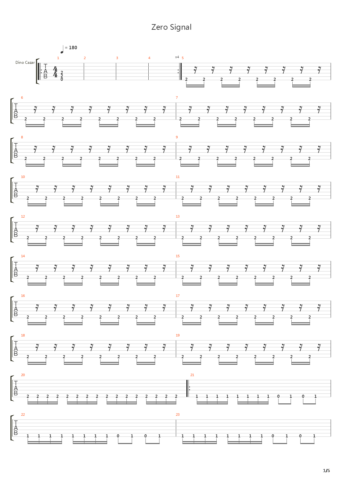 Zero Signal吉他谱