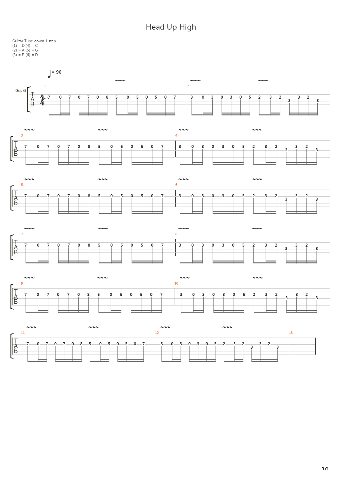 Head Up High吉他谱