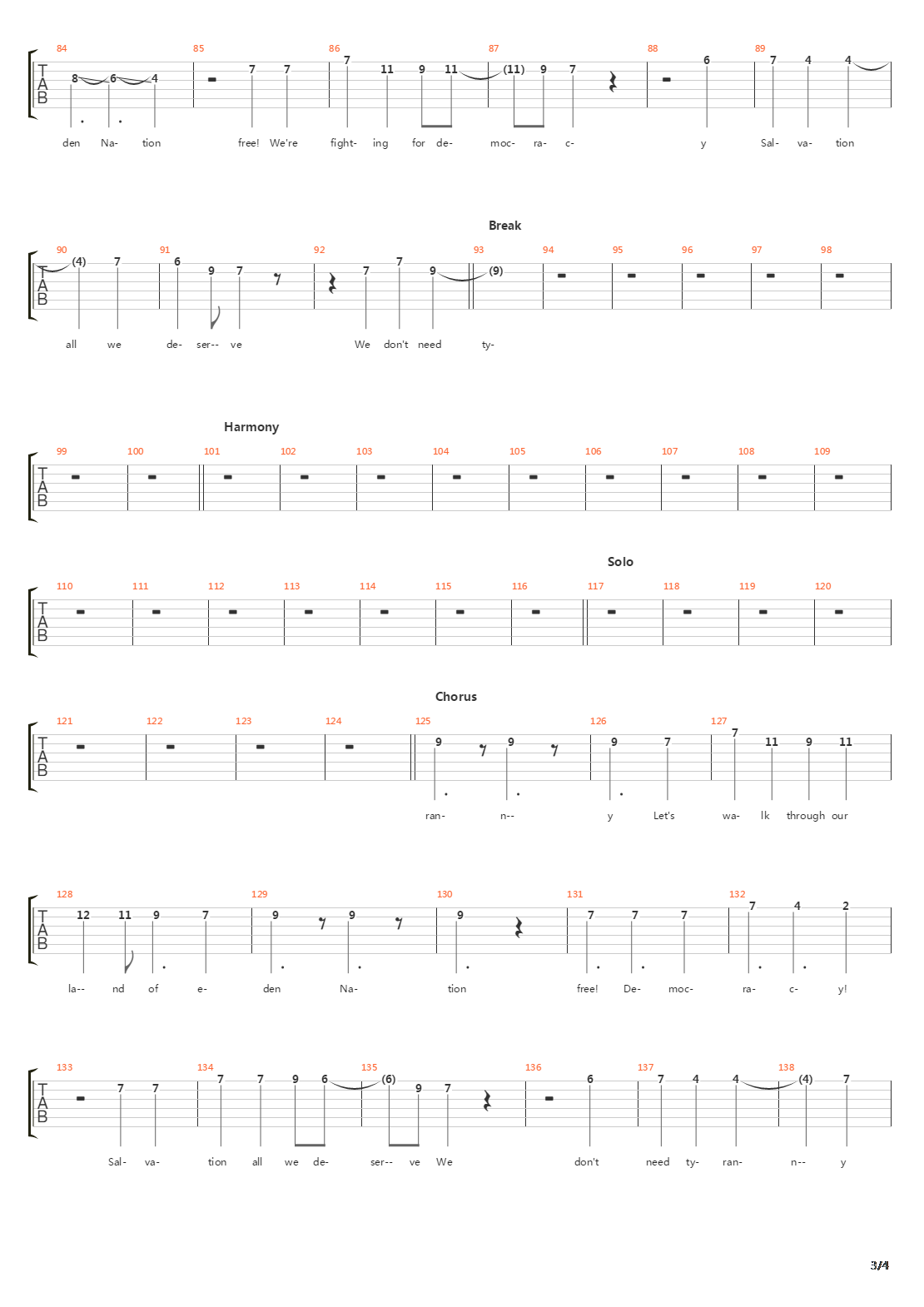 Tyranny吉他谱