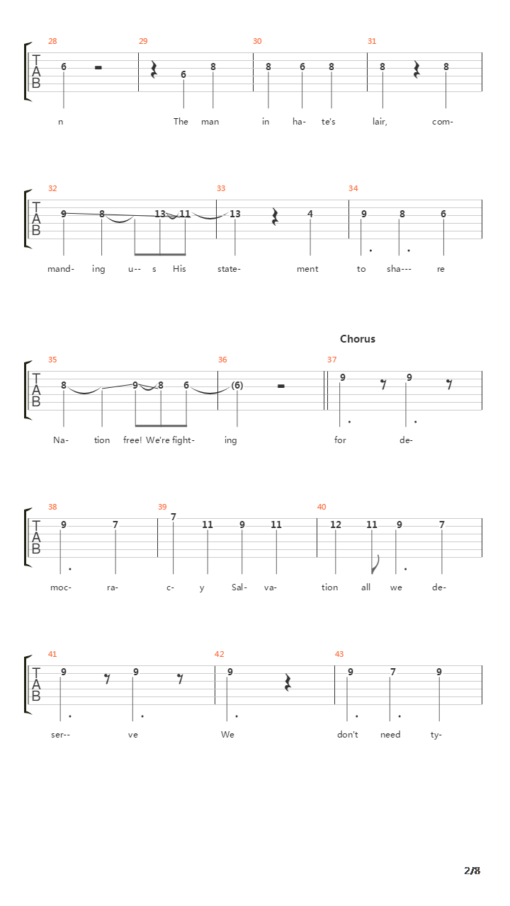 Tyranny吉他谱