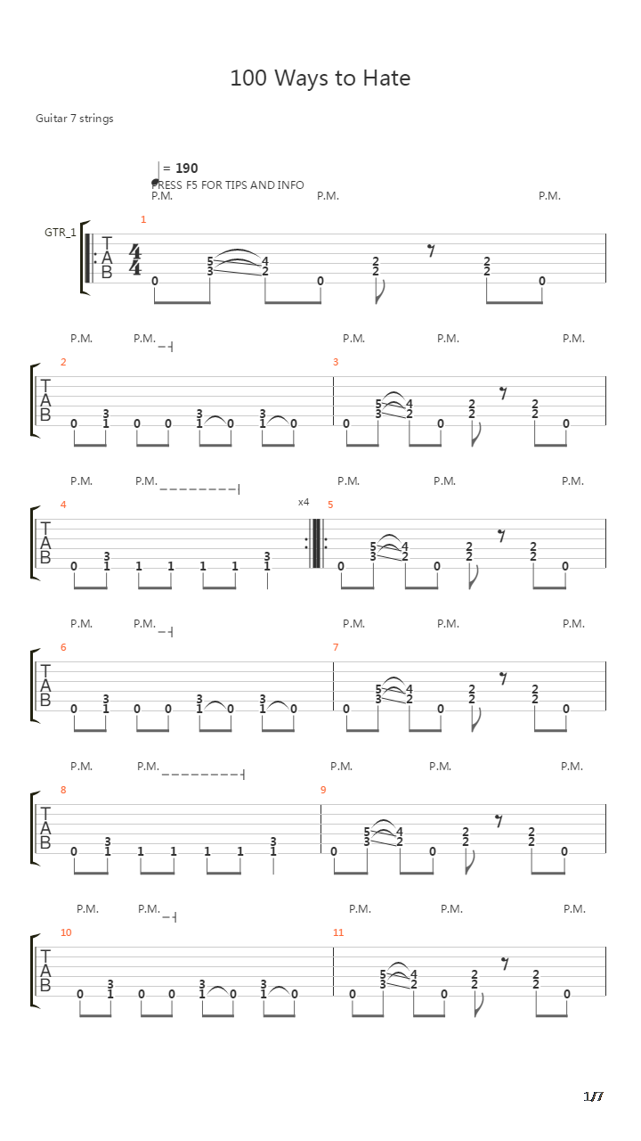 100 Ways To Hate吉他谱