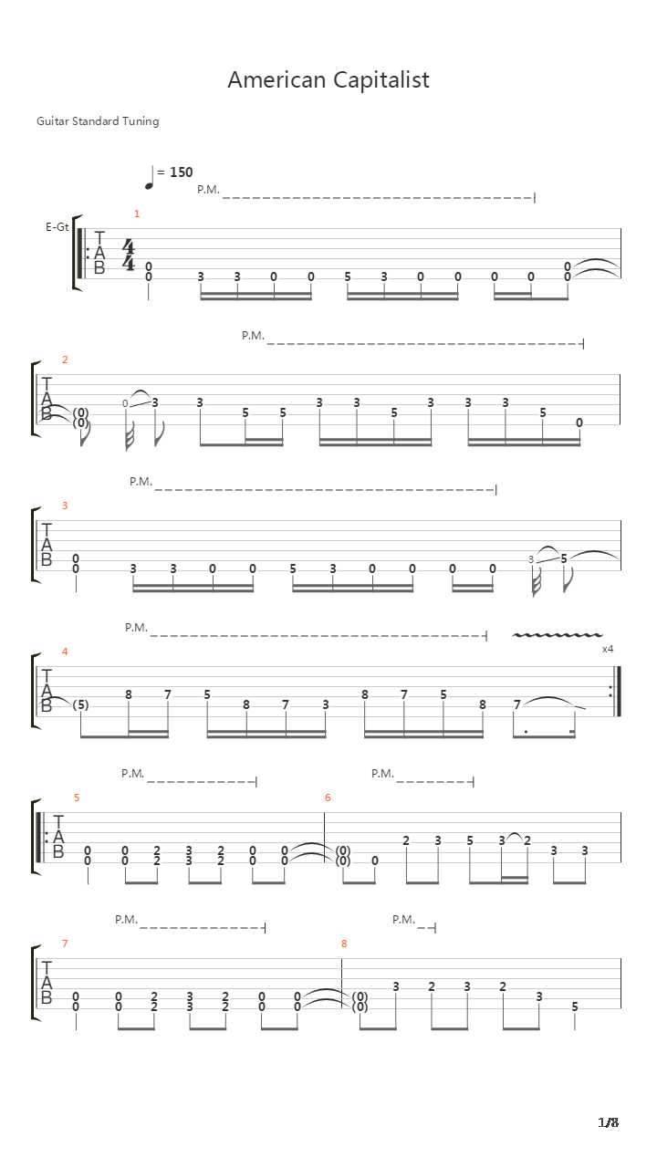 American Capitalist吉他谱