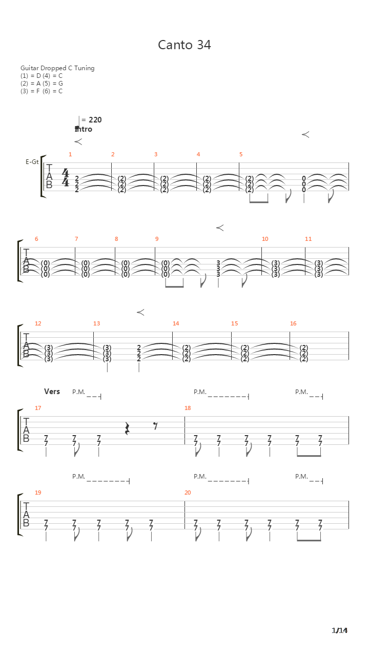 Canto 34吉他谱