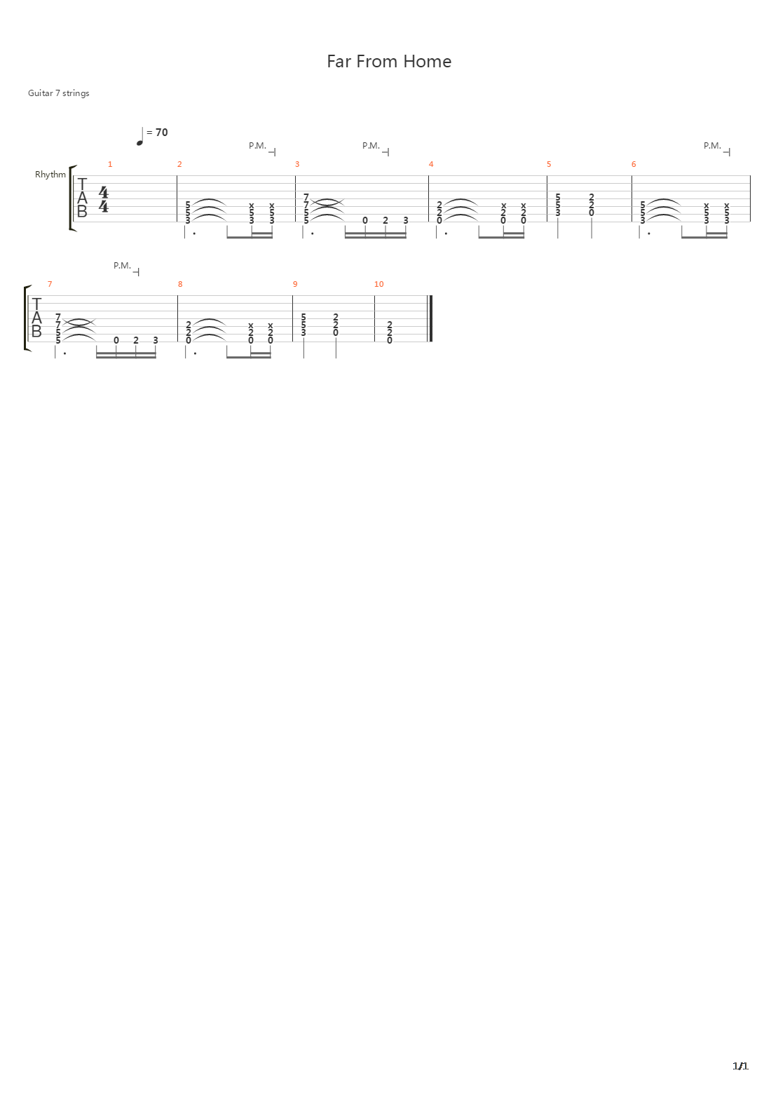 Far From Home吉他谱