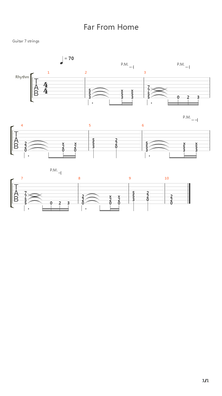 Far From Home吉他谱