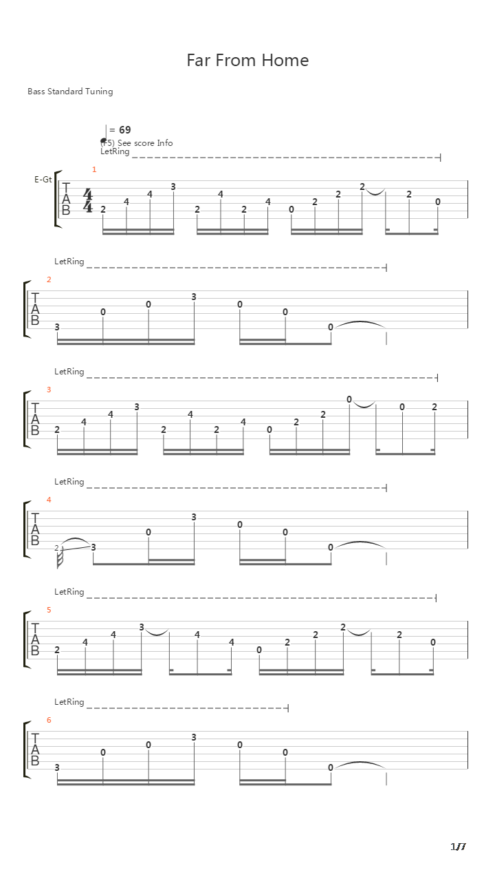 Far From Home吉他谱