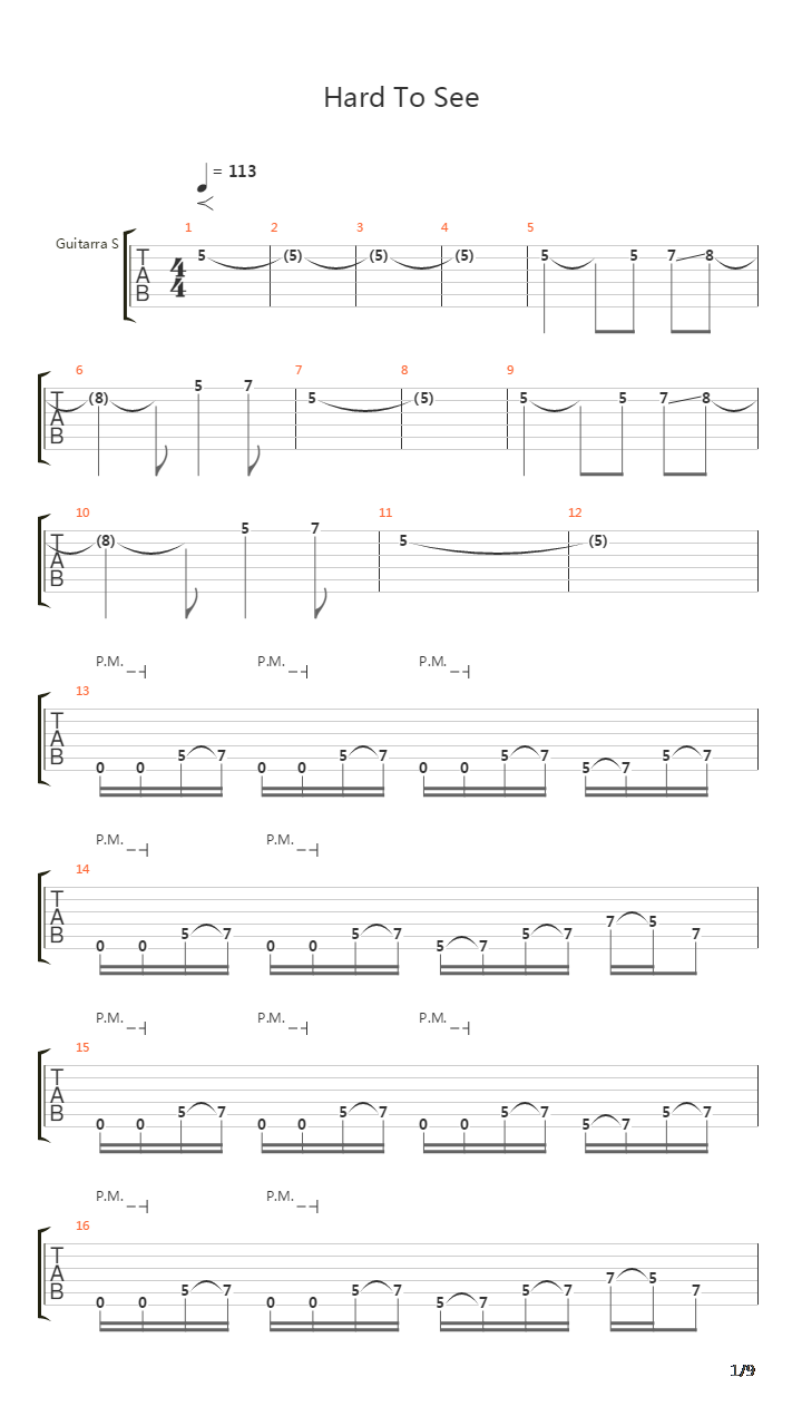 Hard To See吉他谱