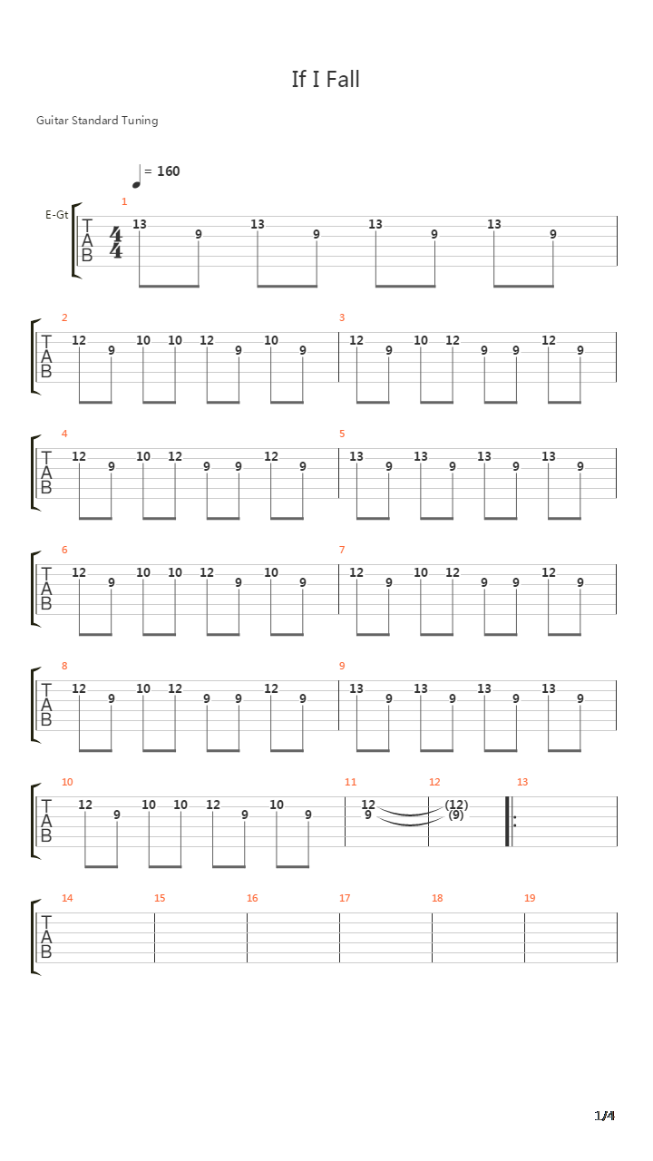If I Fall吉他谱