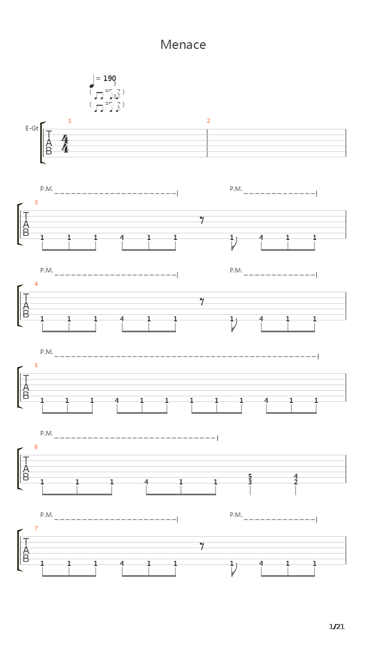 Menace吉他谱