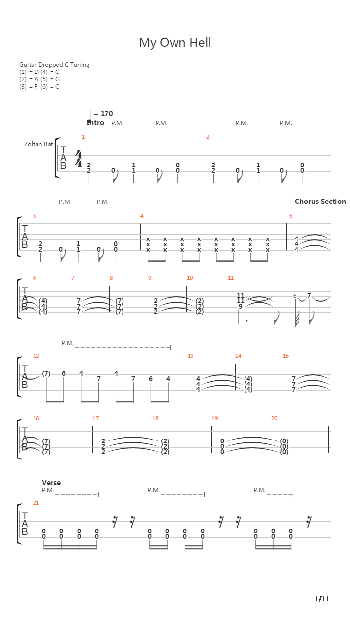 My Own Hell吉他谱
