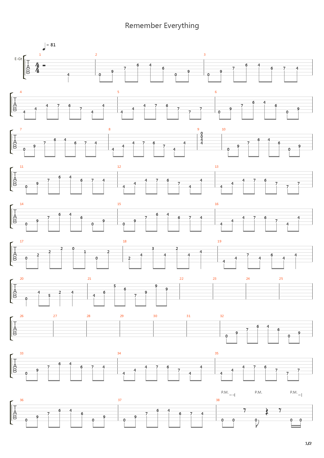 Remember Everything吉他谱