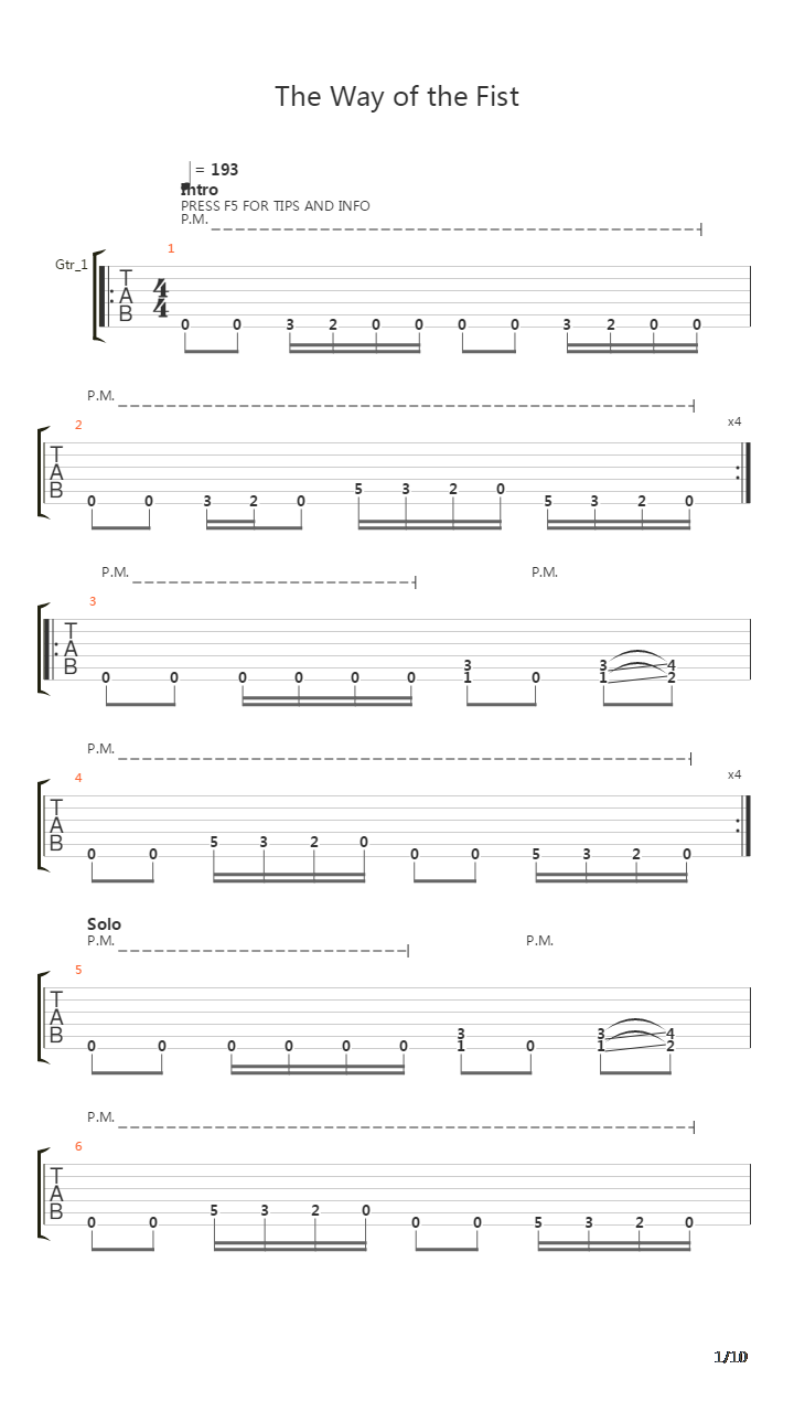 The Way Of The Fist吉他谱