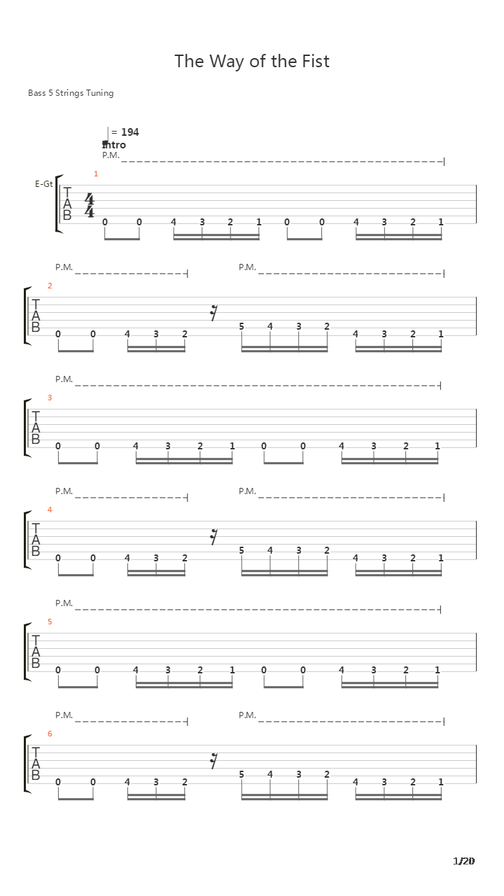 The Way Of The Fist吉他谱