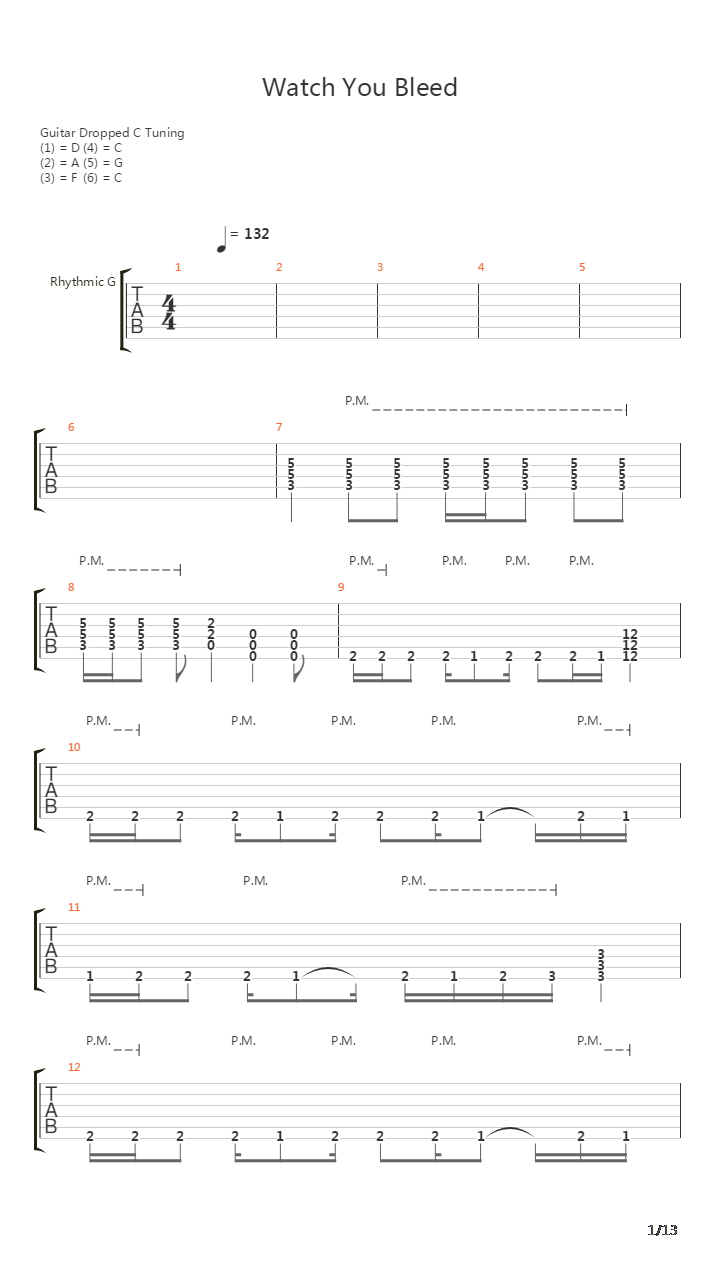 Watch You Bleed吉他谱