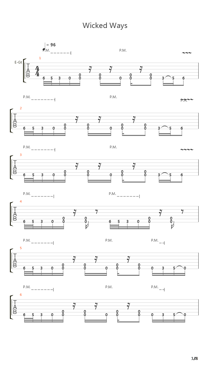 Wicked Ways吉他谱