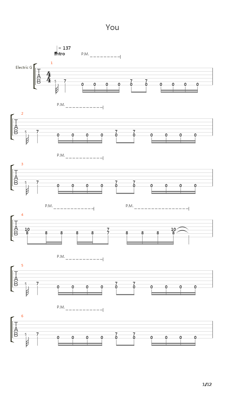 You吉他谱