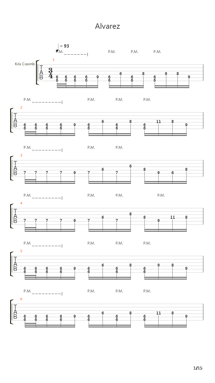 Alvarez吉他谱