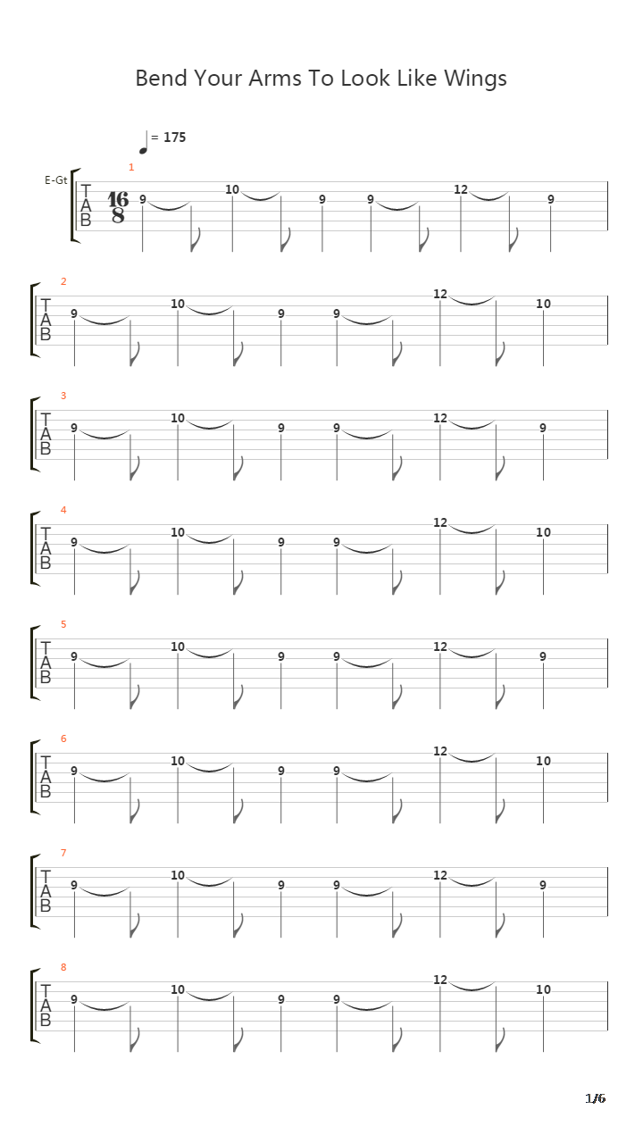 Bend Your Arms To Look Like Wings吉他谱