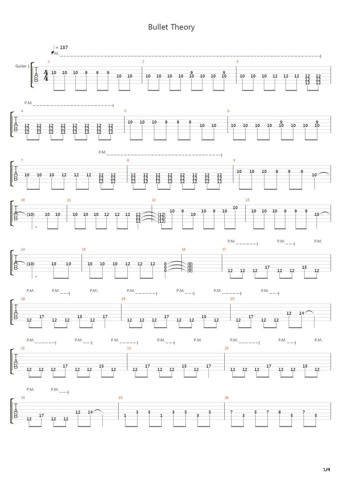 Bullet Theory吉他谱