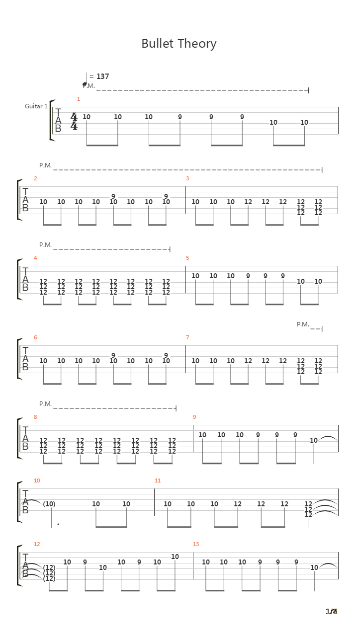 Bullet Theory吉他谱