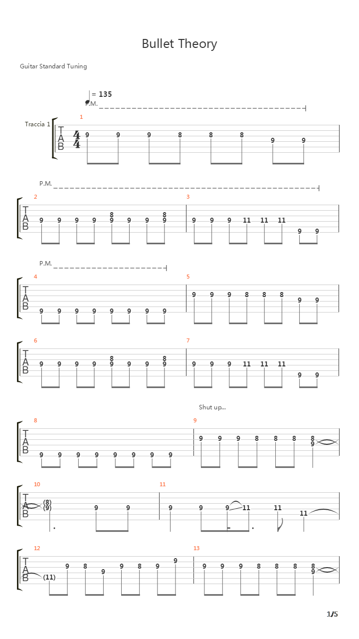 Bullet Theory吉他谱