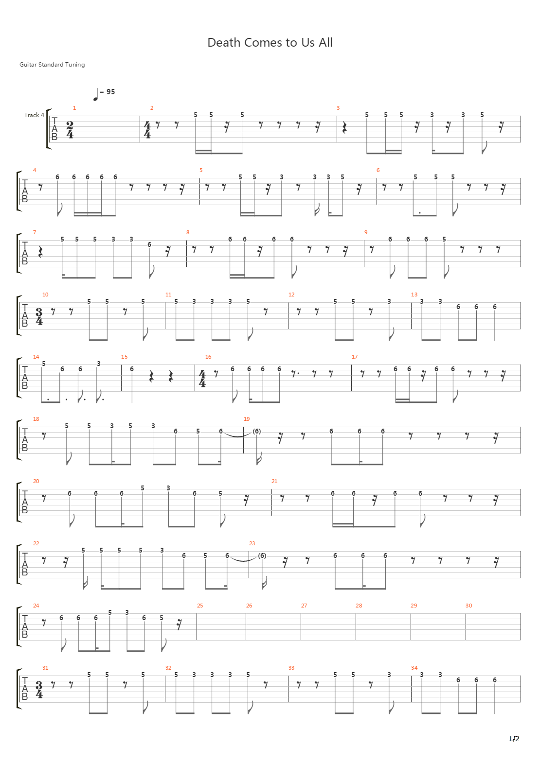 Death Comes To Us All吉他谱