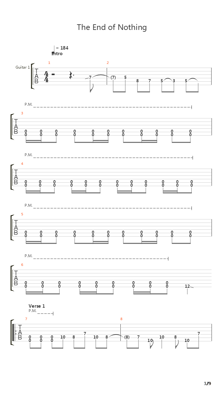 End Of Nothing吉他谱