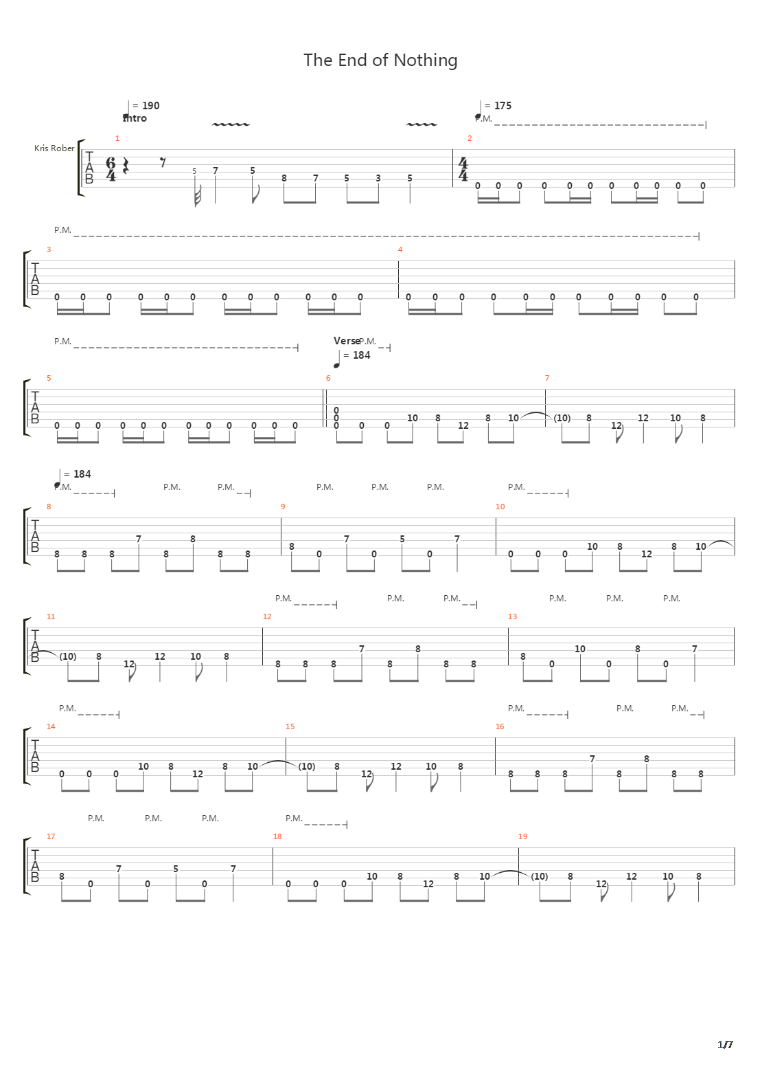 End Of Nothing吉他谱