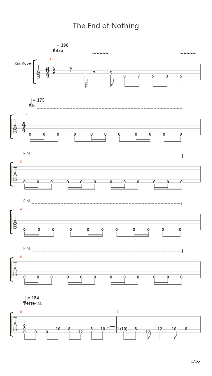 End Of Nothing吉他谱