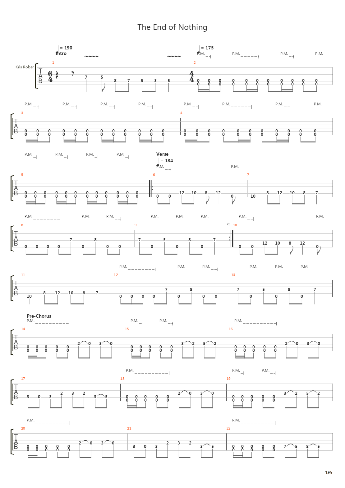 End Of Nothing吉他谱