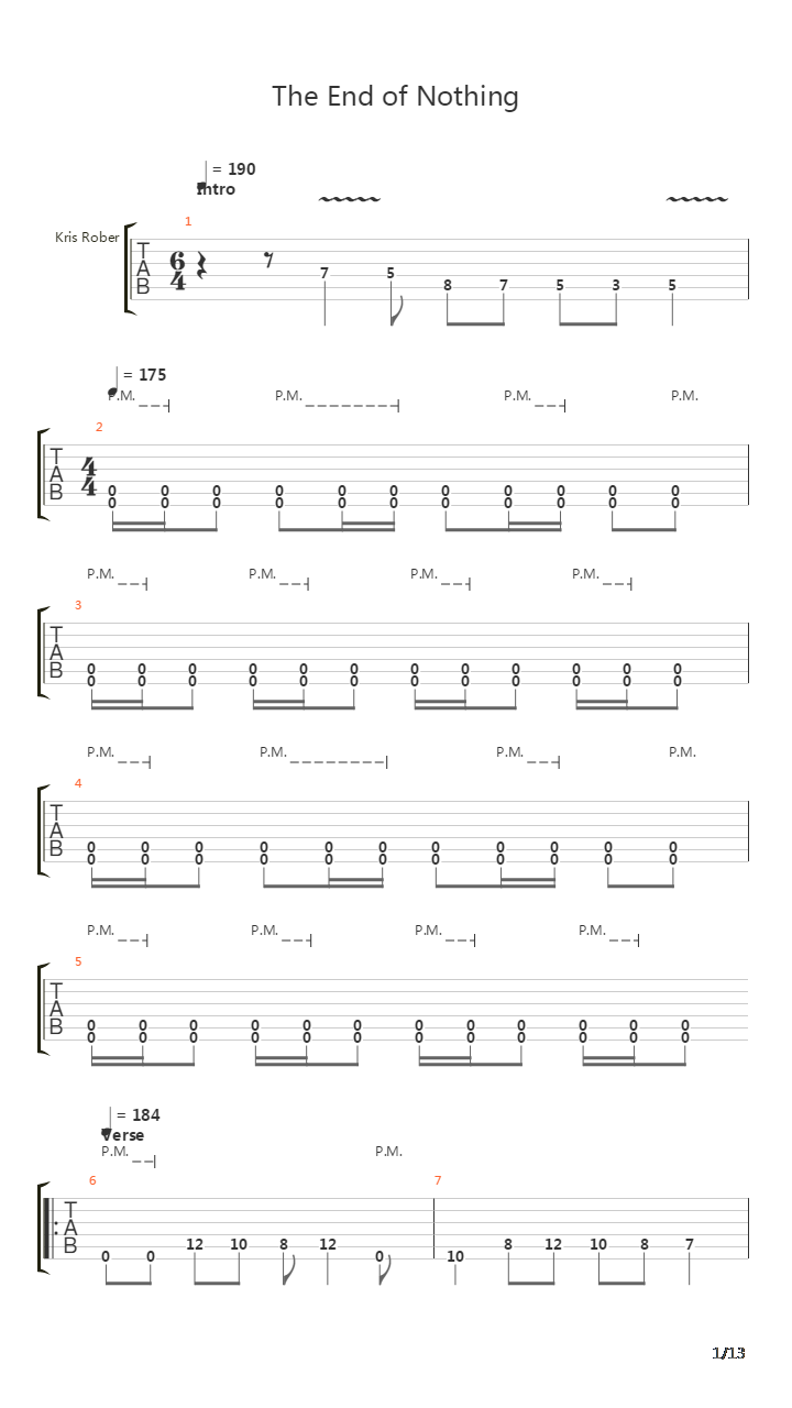 End Of Nothing吉他谱