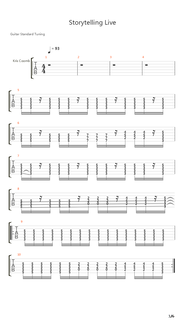 Storytelling吉他谱