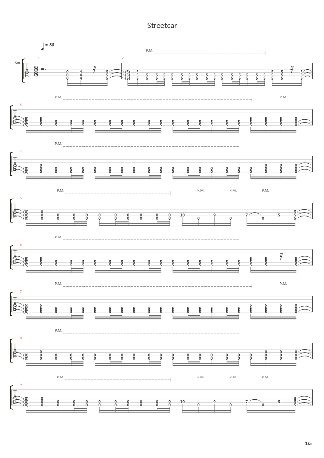 Streetcar吉他谱