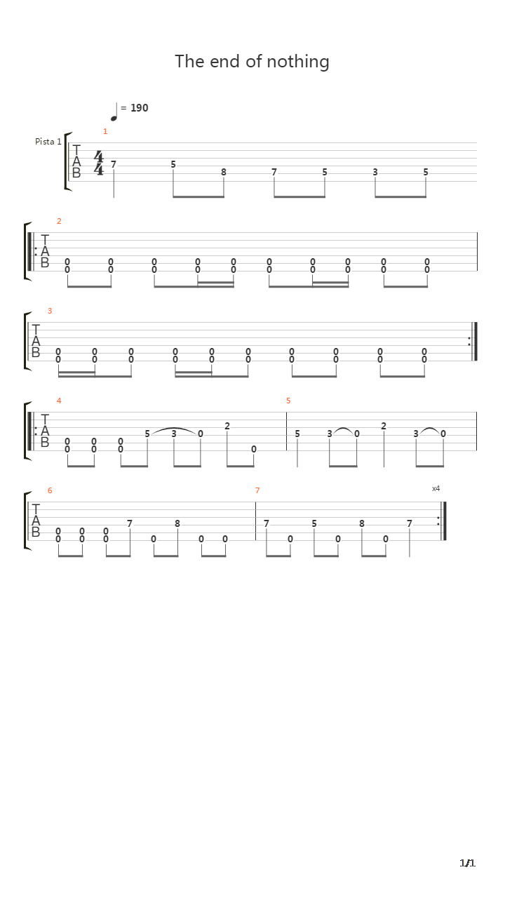 The End Of Nothing吉他谱