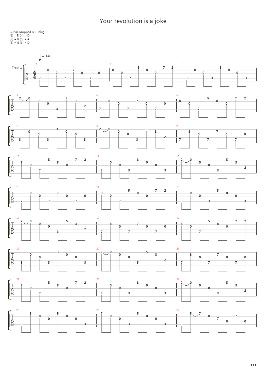 Your Revolution Is A Joke吉他谱