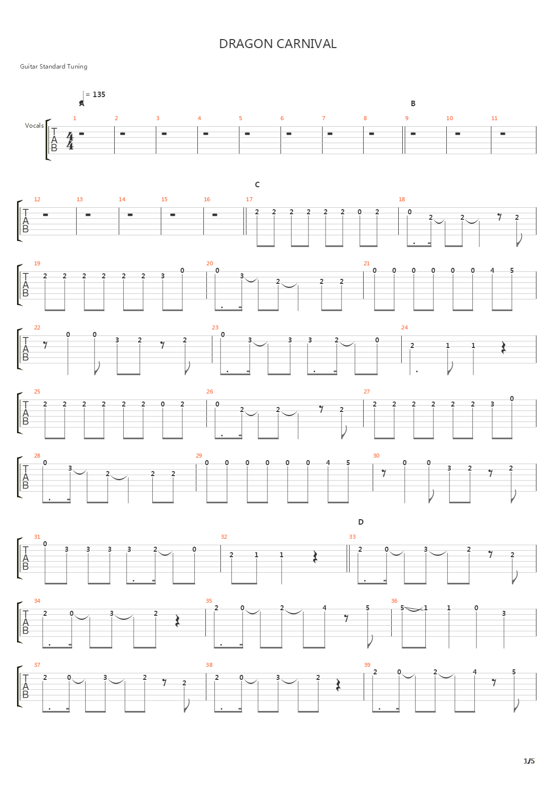 Dragon Carnival吉他谱