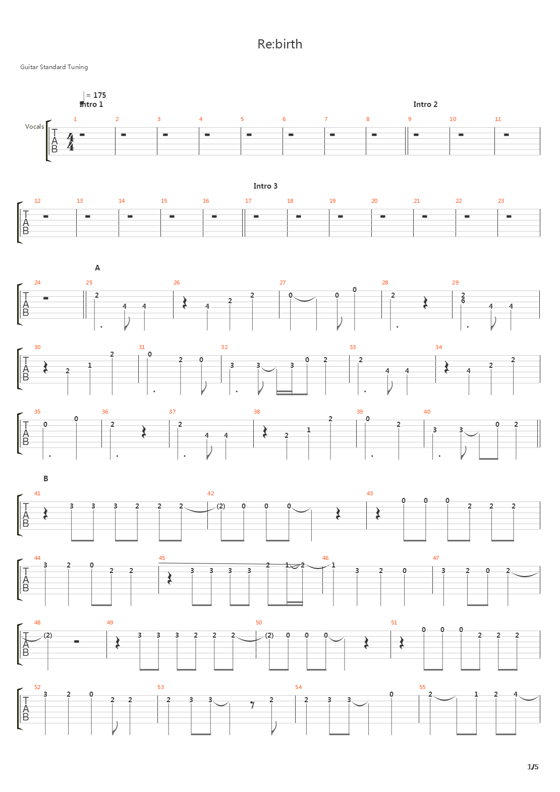 Rebirth吉他谱