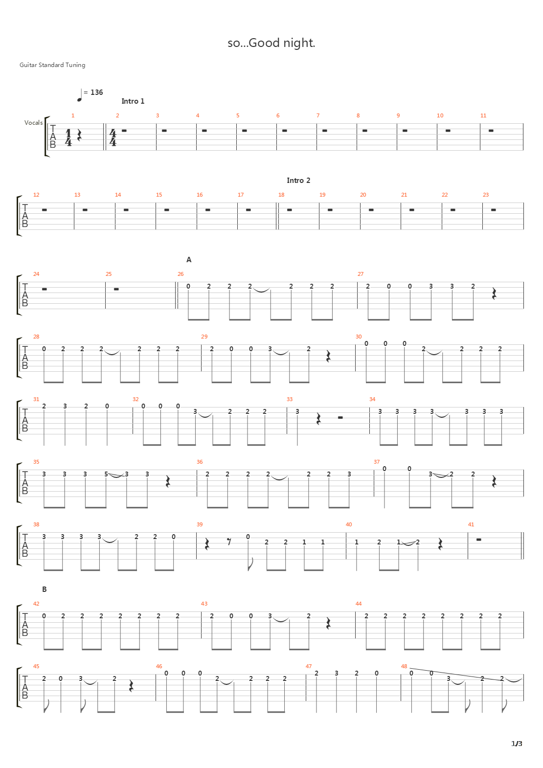 So Good Night吉他谱