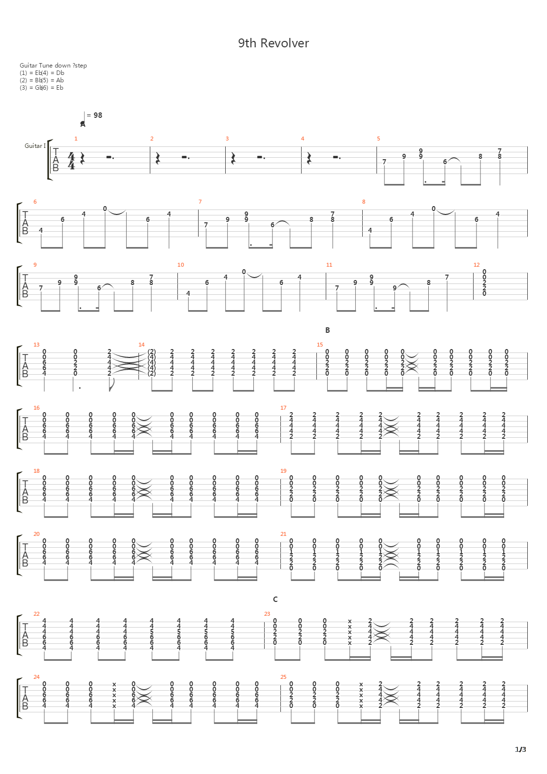 9th Revolver吉他谱
