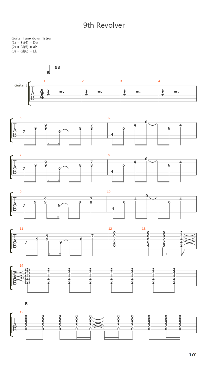 9th Revolver吉他谱