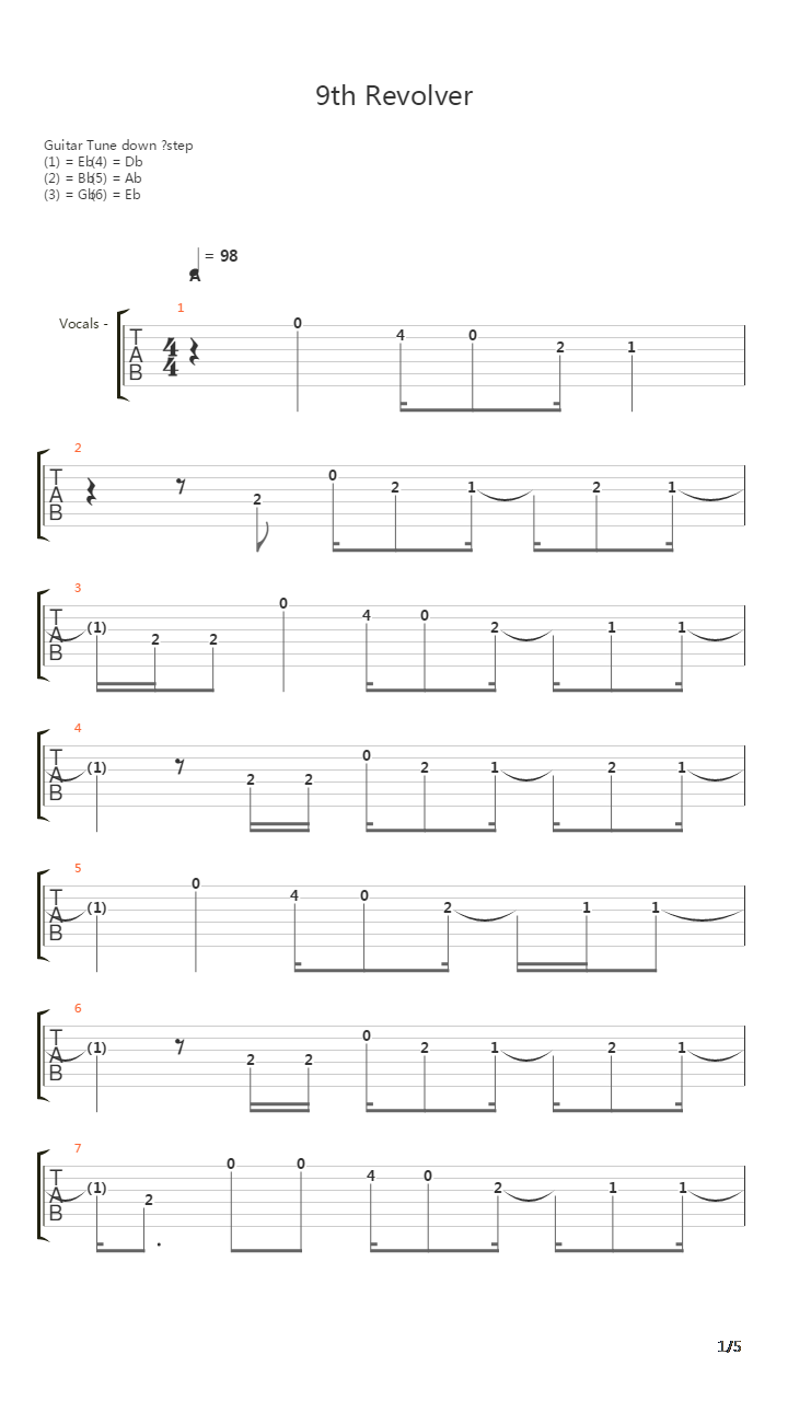 9th Revolver吉他谱