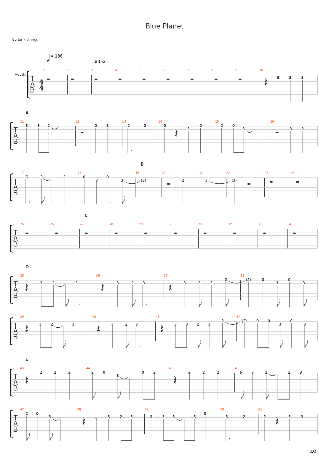 Blue Planet吉他谱