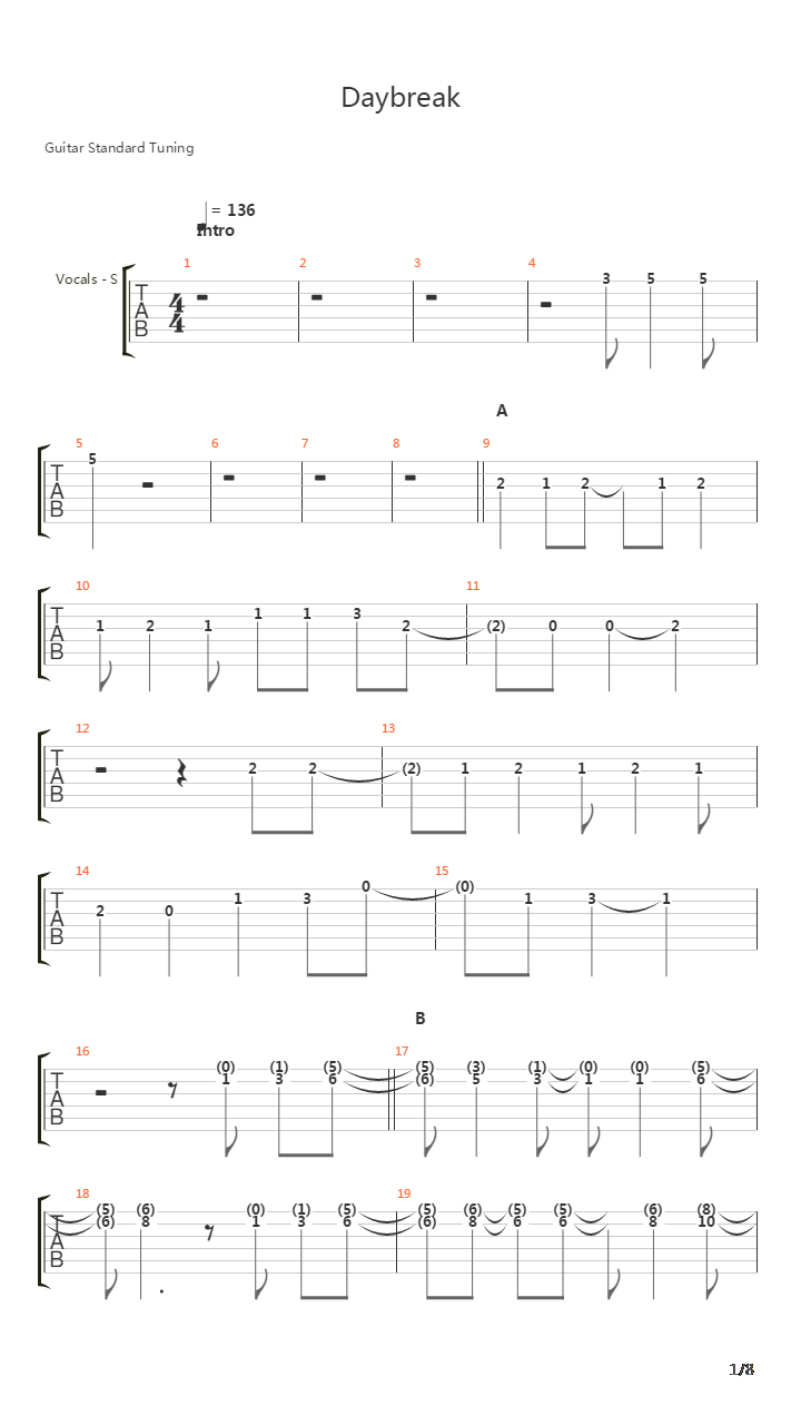 Daybreak吉他谱
