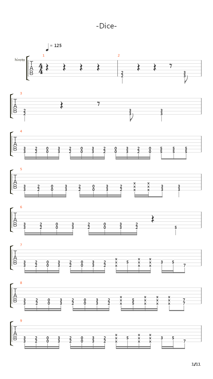 Dice吉他谱