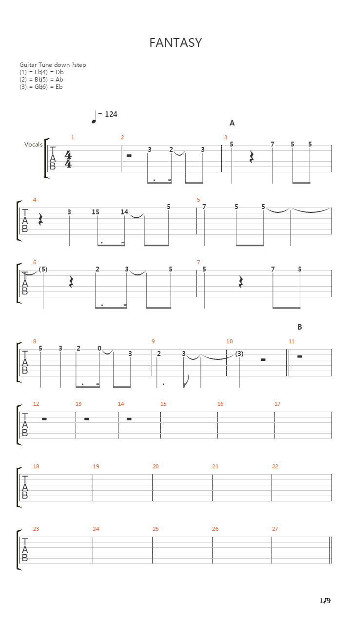 Fantasy吉他谱
