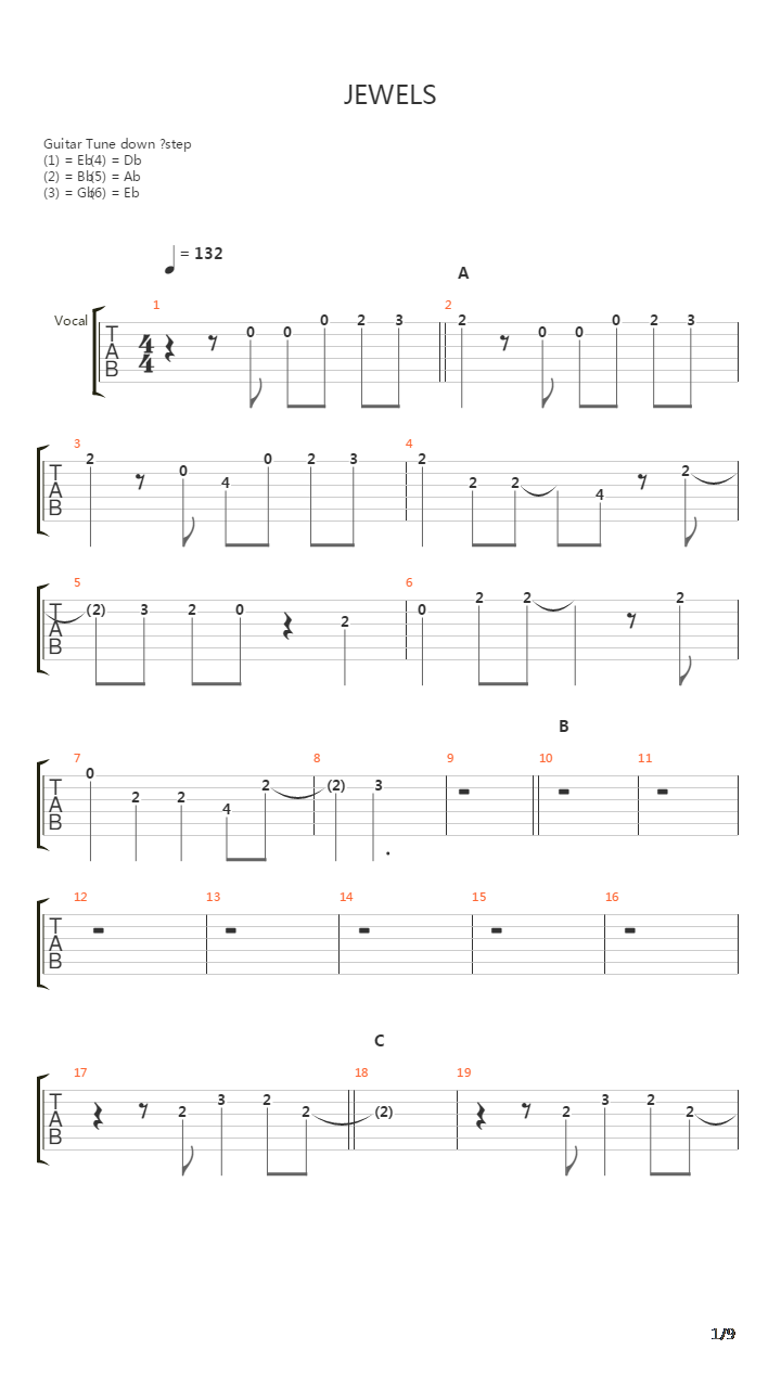 Jewels吉他谱