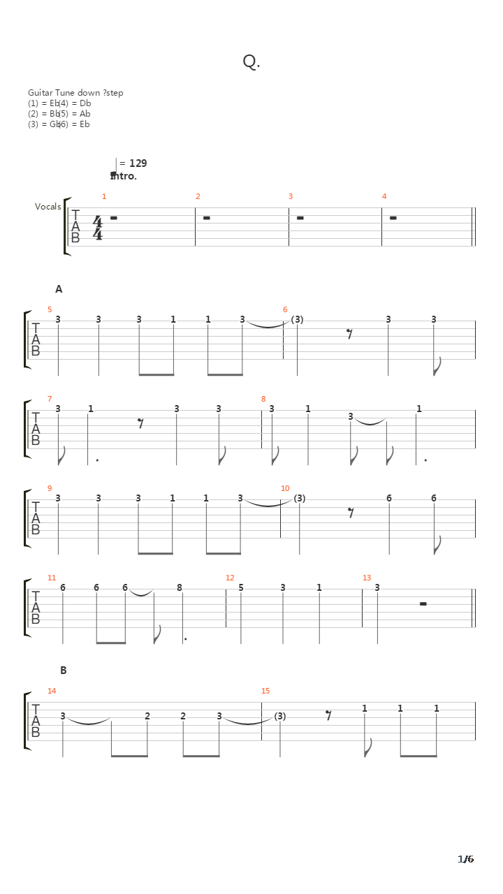 Q吉他谱